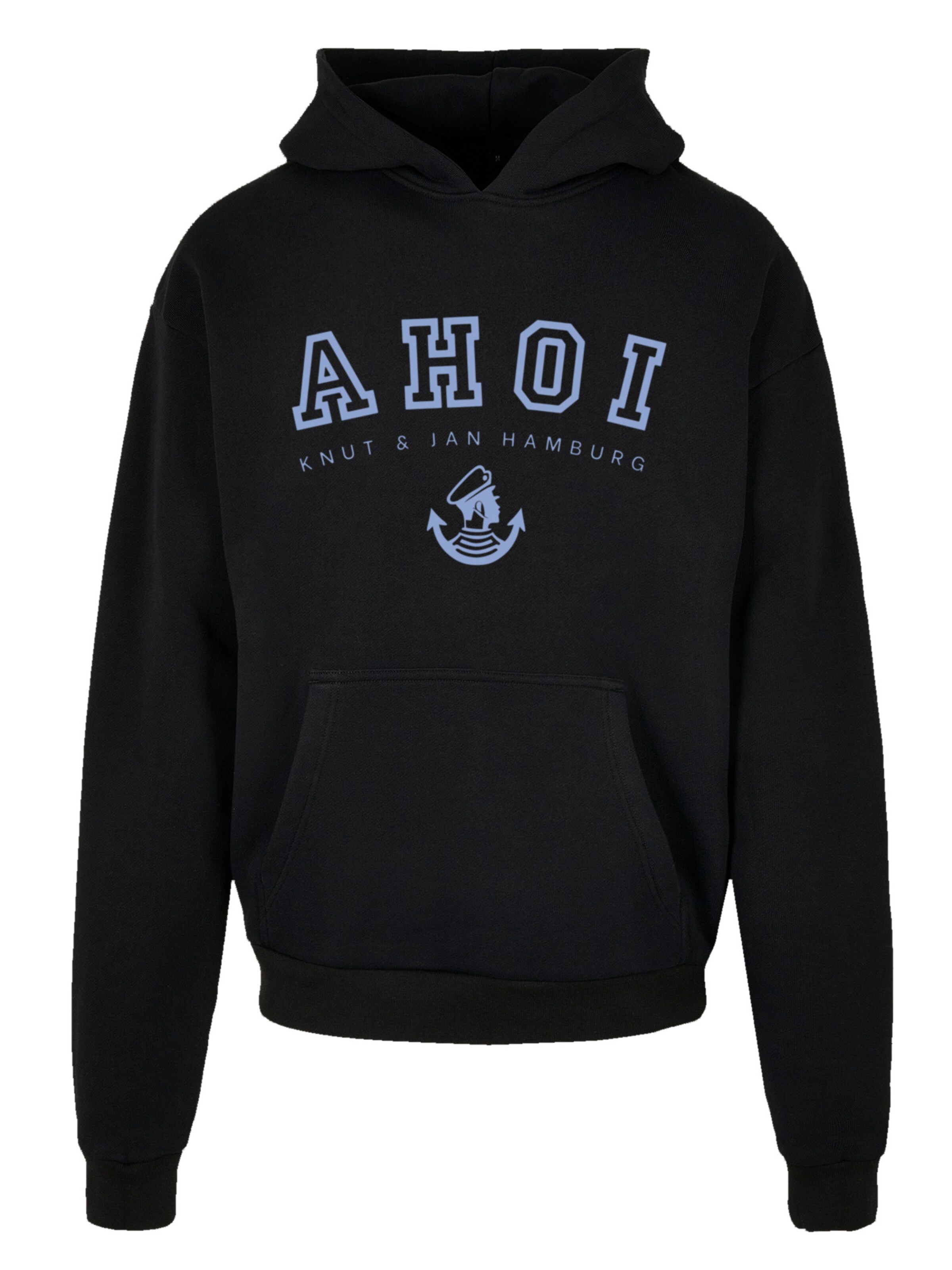 F4NT4STIC Sweatshirt 'Ahoi Knut & Jan Hamburg' in Black: front