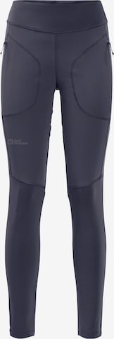 JACK WOLFSKIN Slimfit Sportbroek 'SALMASER' in Grijs: voorkant