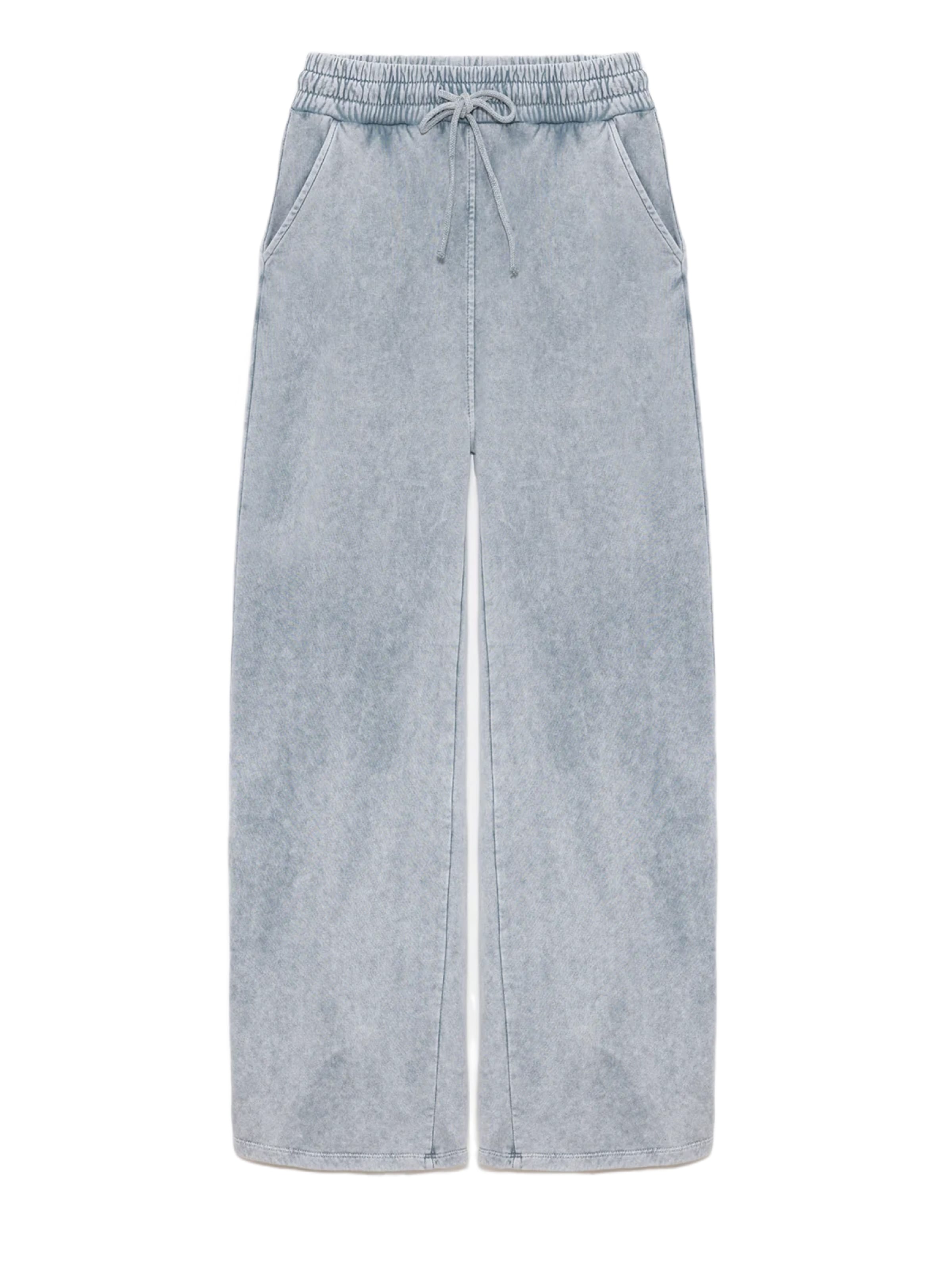 No Matter What Baggy Trousers in Grey: front