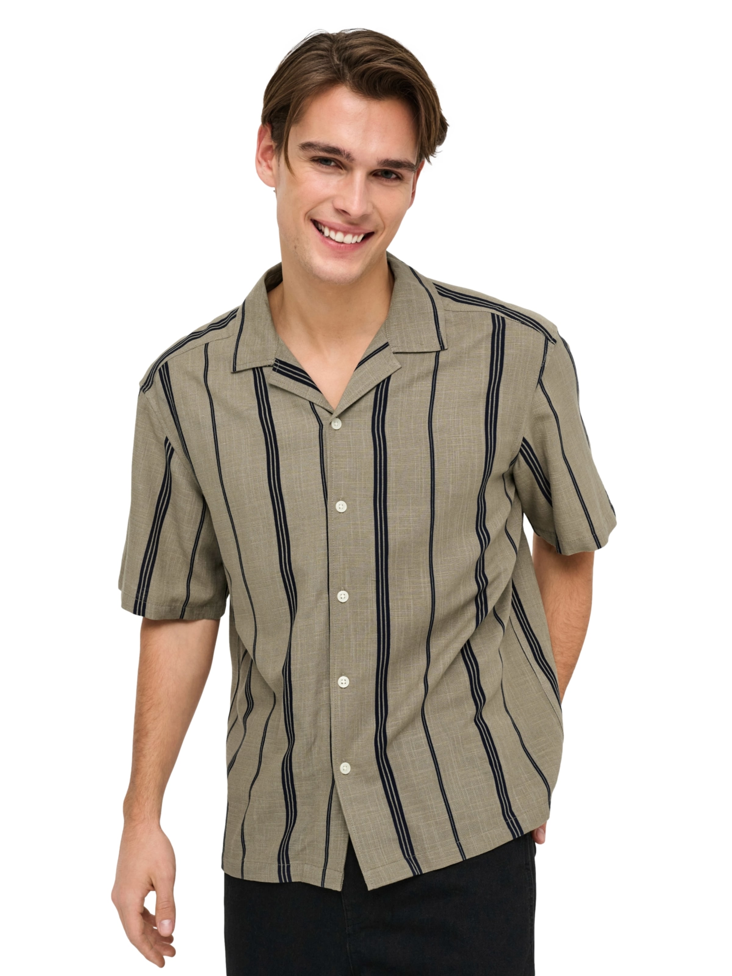 Only & Sons Comfort Fit Hemd 'ONSSTEPAN' in Braun: Vorderseite