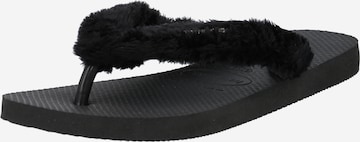 HAVAIANAS T-Bar Sandals in Black: front