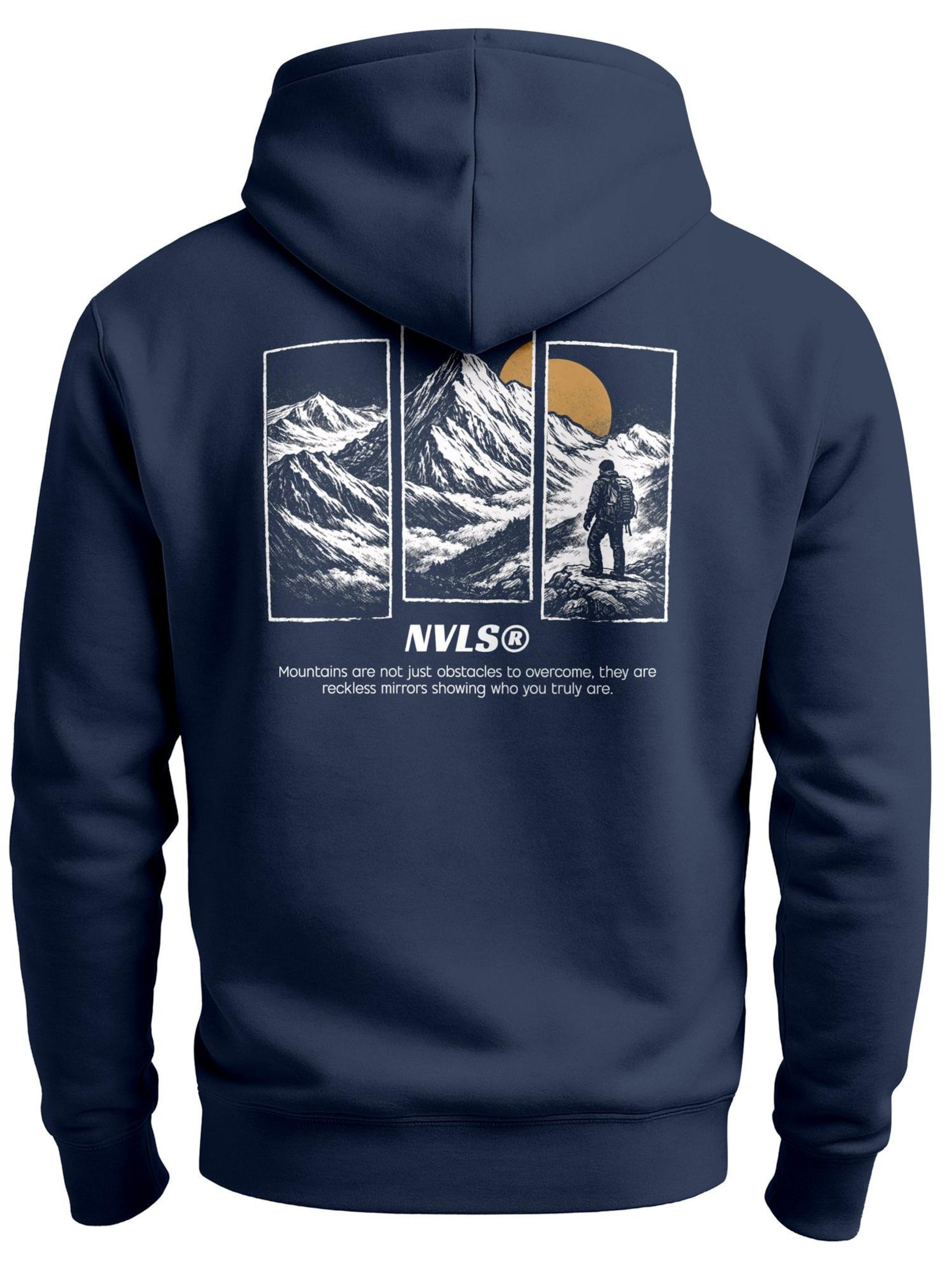Neverless Sweatshirt 'Mountain Wanderer' in Blue: front