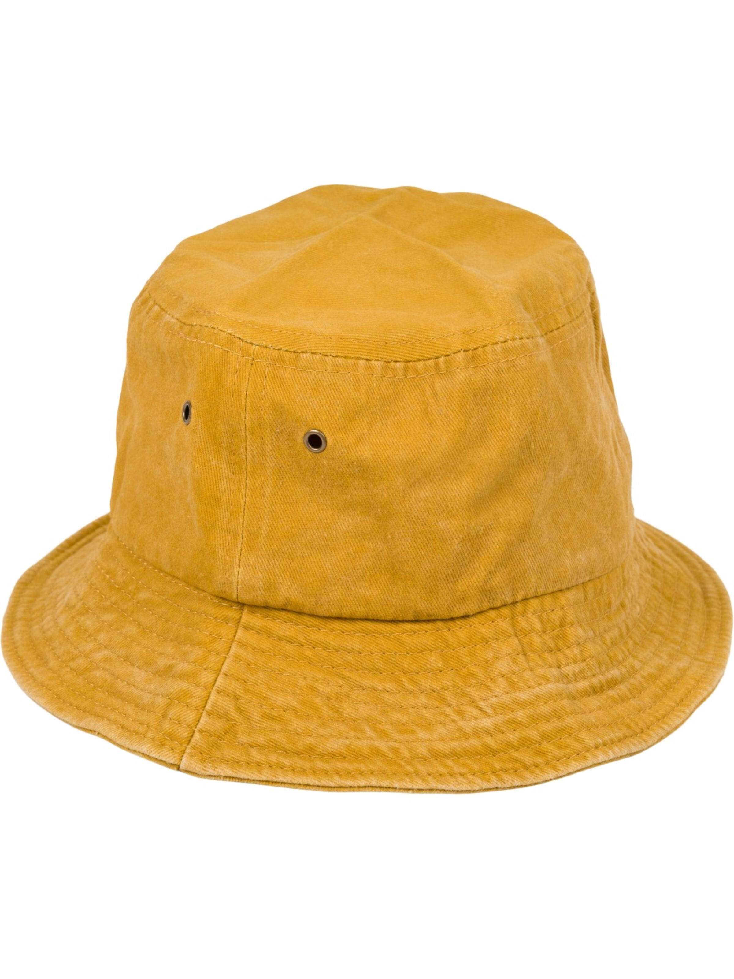 styleBREAKER Hat 'Fischerhut in Washed Optik' in Yellow: front
