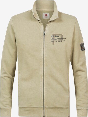 Petrol Industries Zip-Up Hoodie in Beige: front