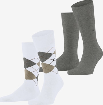 BURLINGTON Socken 'Everyday Argyle Mix 2-Pack' in Weiß: Vorderseite