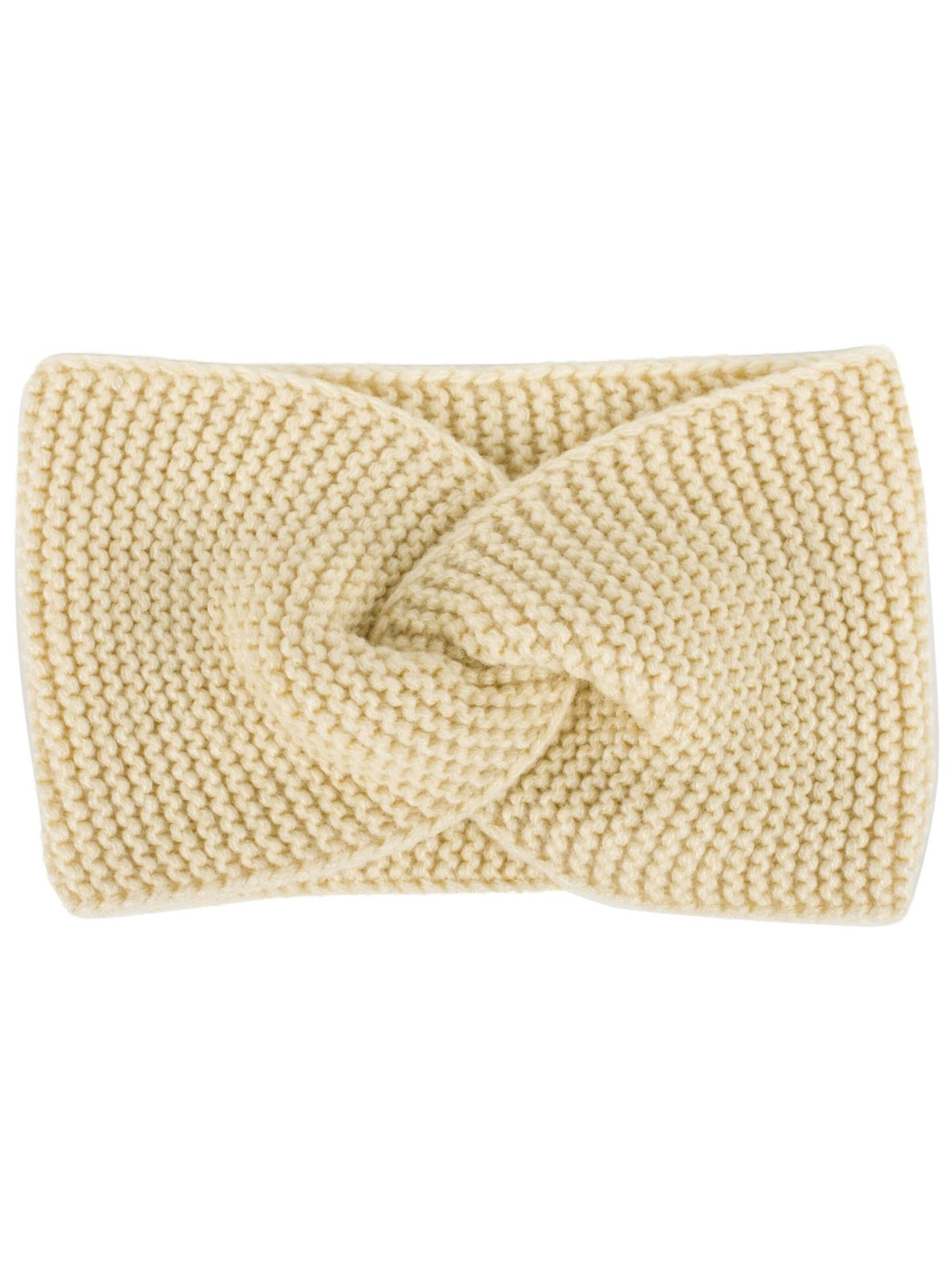 styleBREAKER Headband 'Krausstrick Stirnband Twist Knoten' in Beige: front