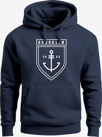 Neverless Sweatshirt 'Brooklyn Anker' in Blau: Vorderseite