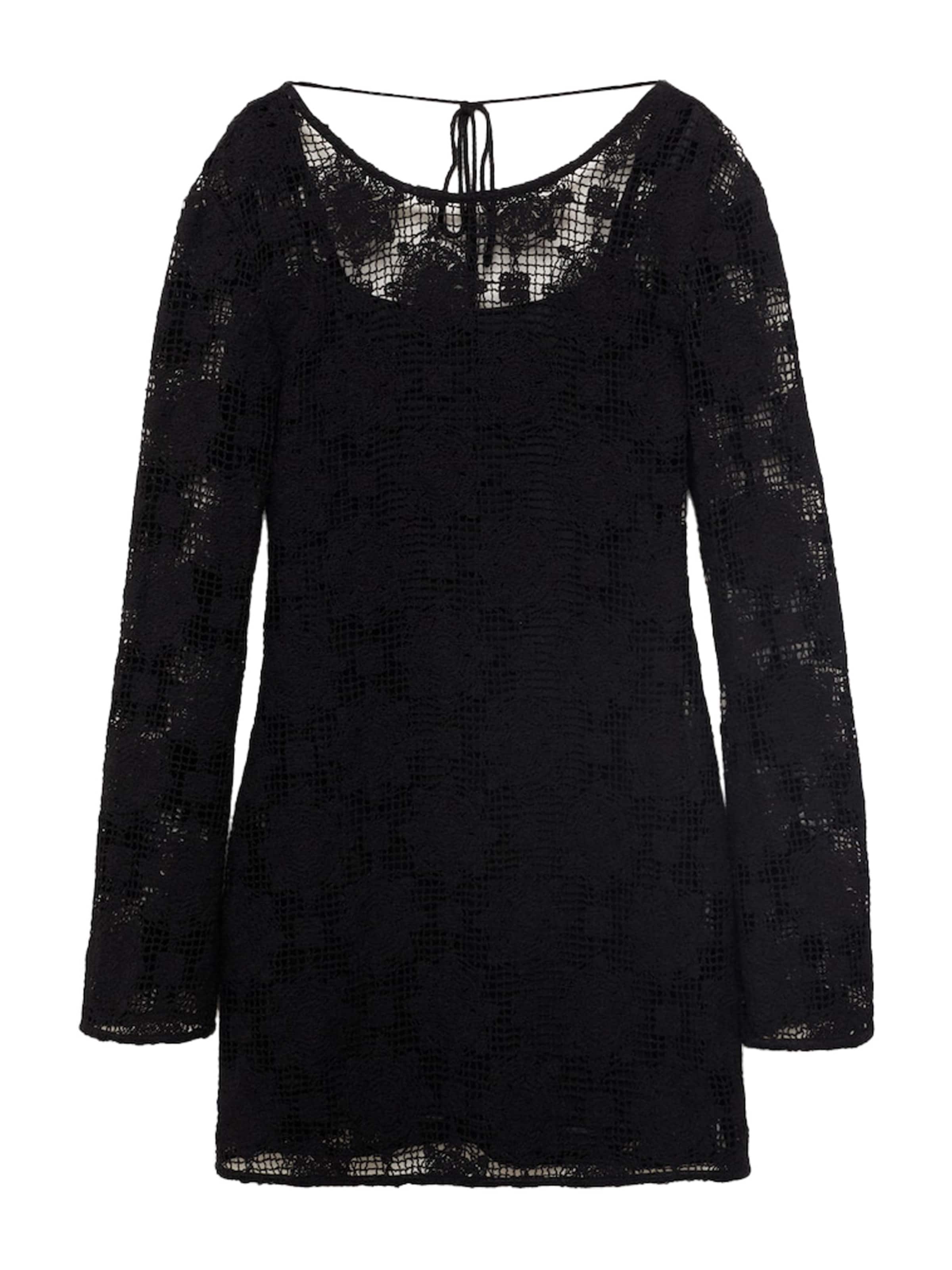 MANGO Pletené šaty 'CRANKY' - Čierna: predná strana