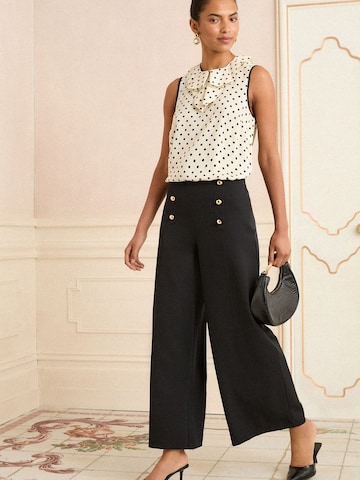 love & roses - Pierna ancha Pantalón en negro