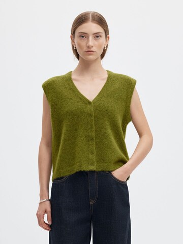 SELECTED - Chaleco de punto en verde: frente