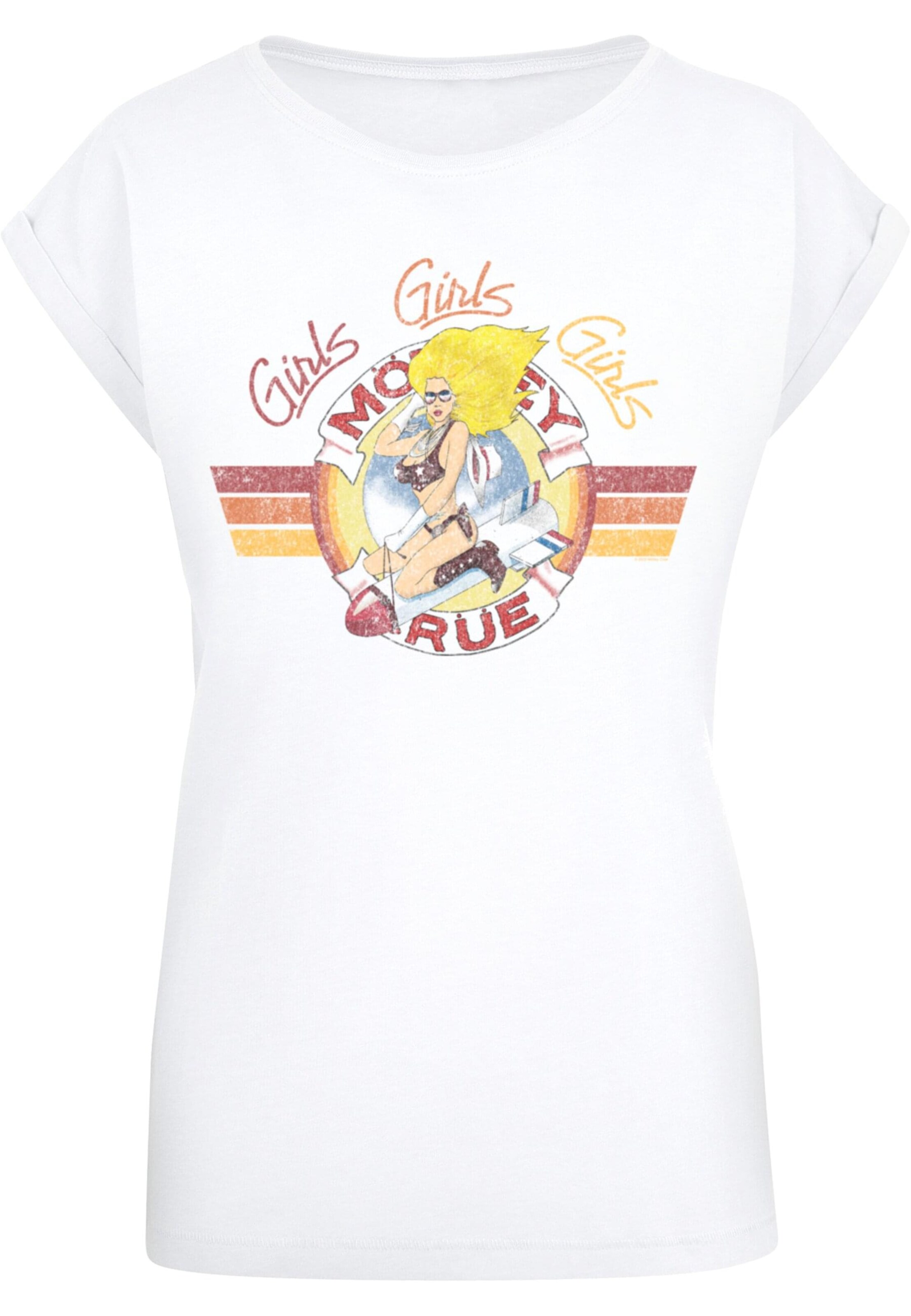 T-shirt 'Motley Crue - Bomber Girl' Merchcode en blanc : devant