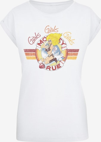Merchcode Shirt 'Motley Crue - Bomber Girl' in Wit: voorkant
