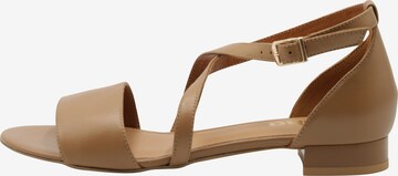 Usha Strap Sandals in Brown: front