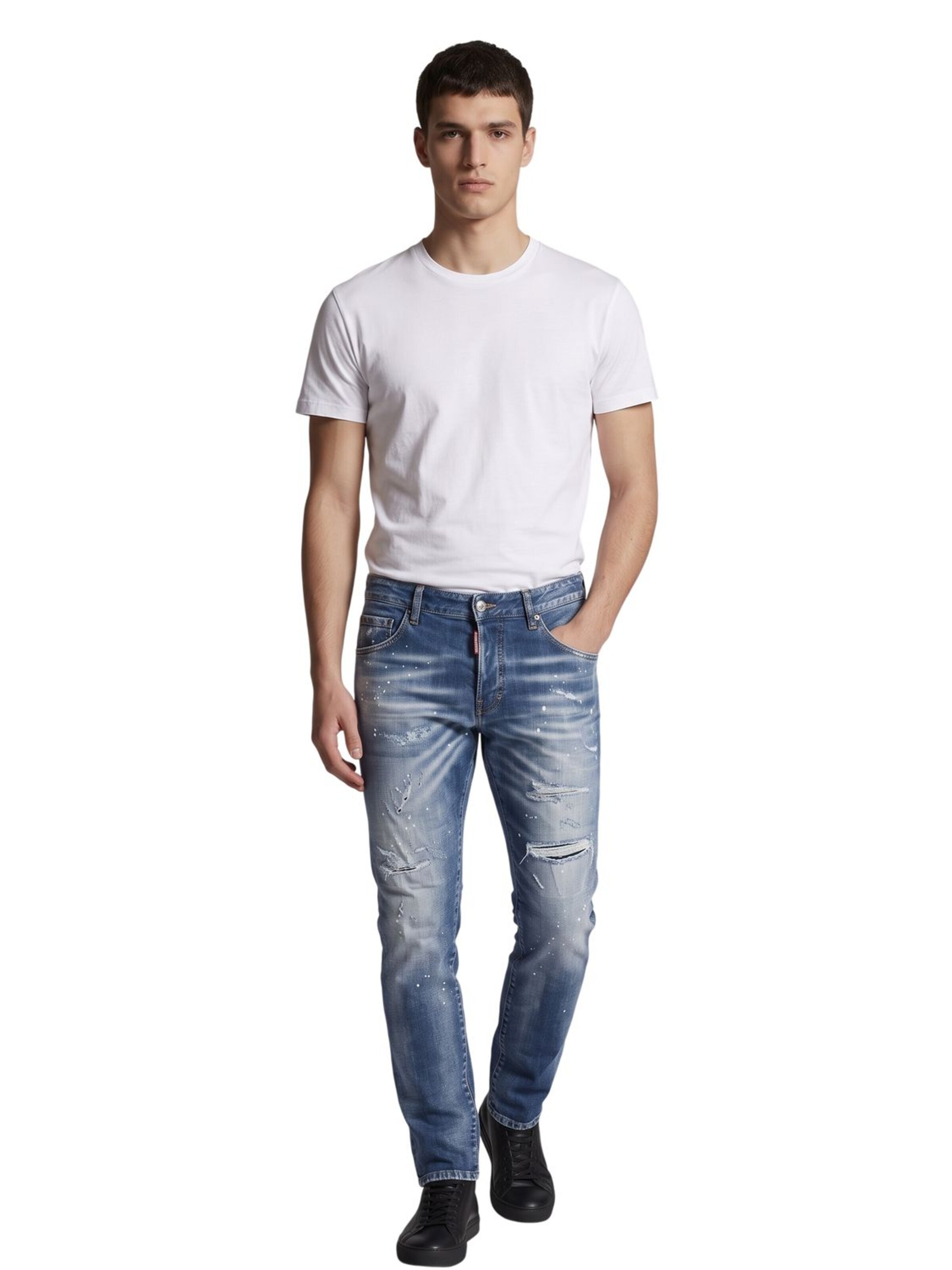 DSQUARED2 - Slimfit Vaquero 'Dsquared2 Brothers Distressed Denim Jeans' en azul