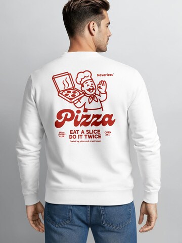 Neverless Sweatshirt 'Pizza Lovers Club' in White