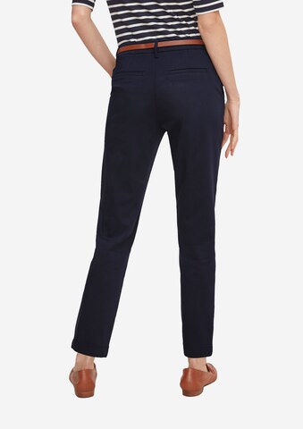 Coupe slim Pantalon chino COMMA en bleu : derrière