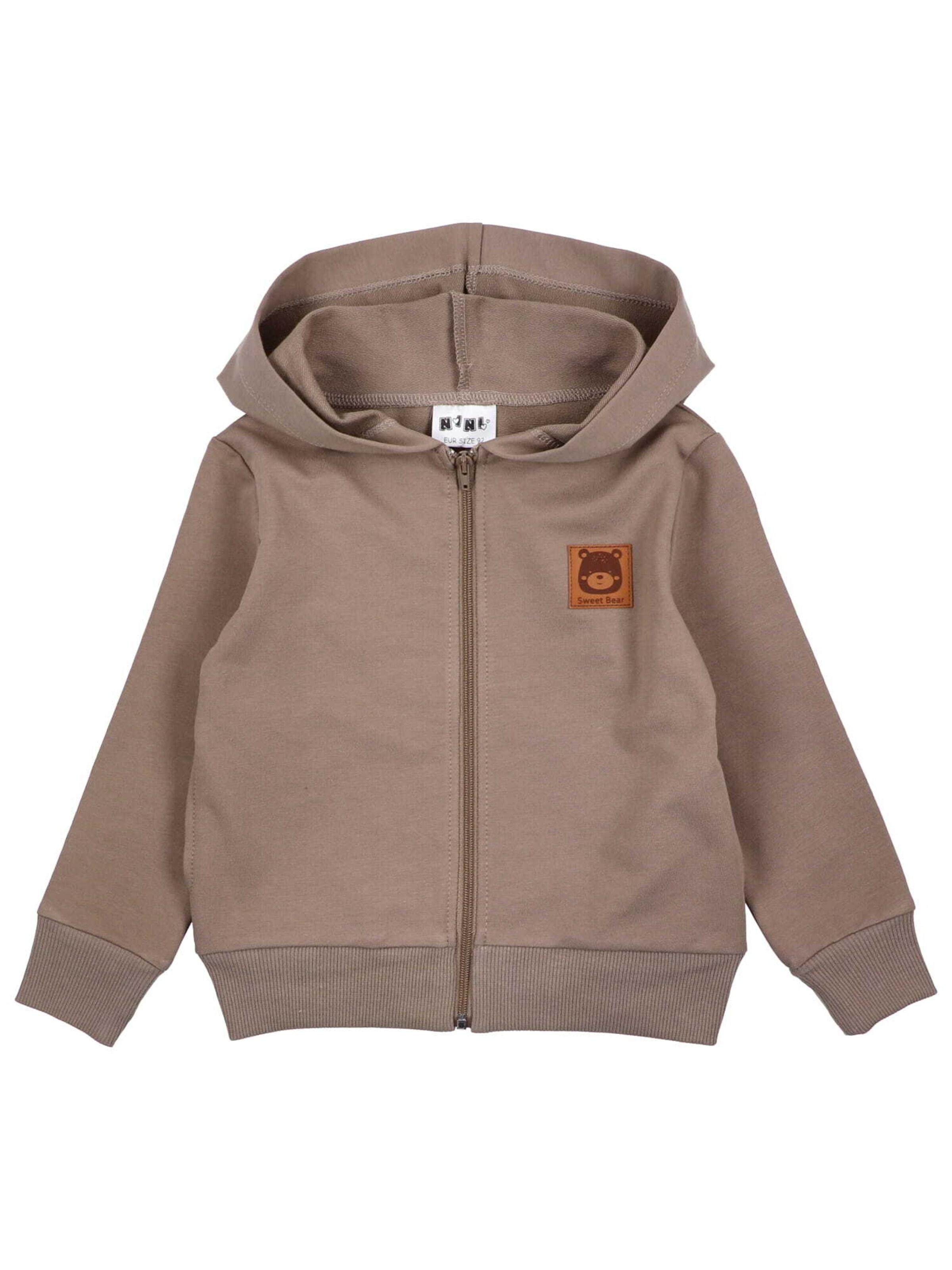 NINI Sweatvest in Bruin: voorkant