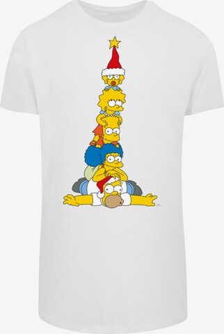 F4NT4STIC T-Shirt 'The Simpsons Family Christmas Tree' in Weiß: predná strana
