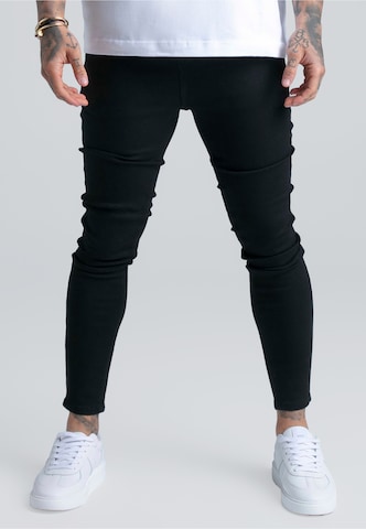SikSilk Skinny Džíny – černá: přední strana