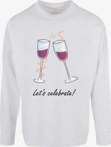 Merchcode Shirt 'Lets Celebrate' in White: front