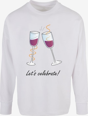 Merchcode Shirt 'Lets Celebrate' in Wit: voorkant