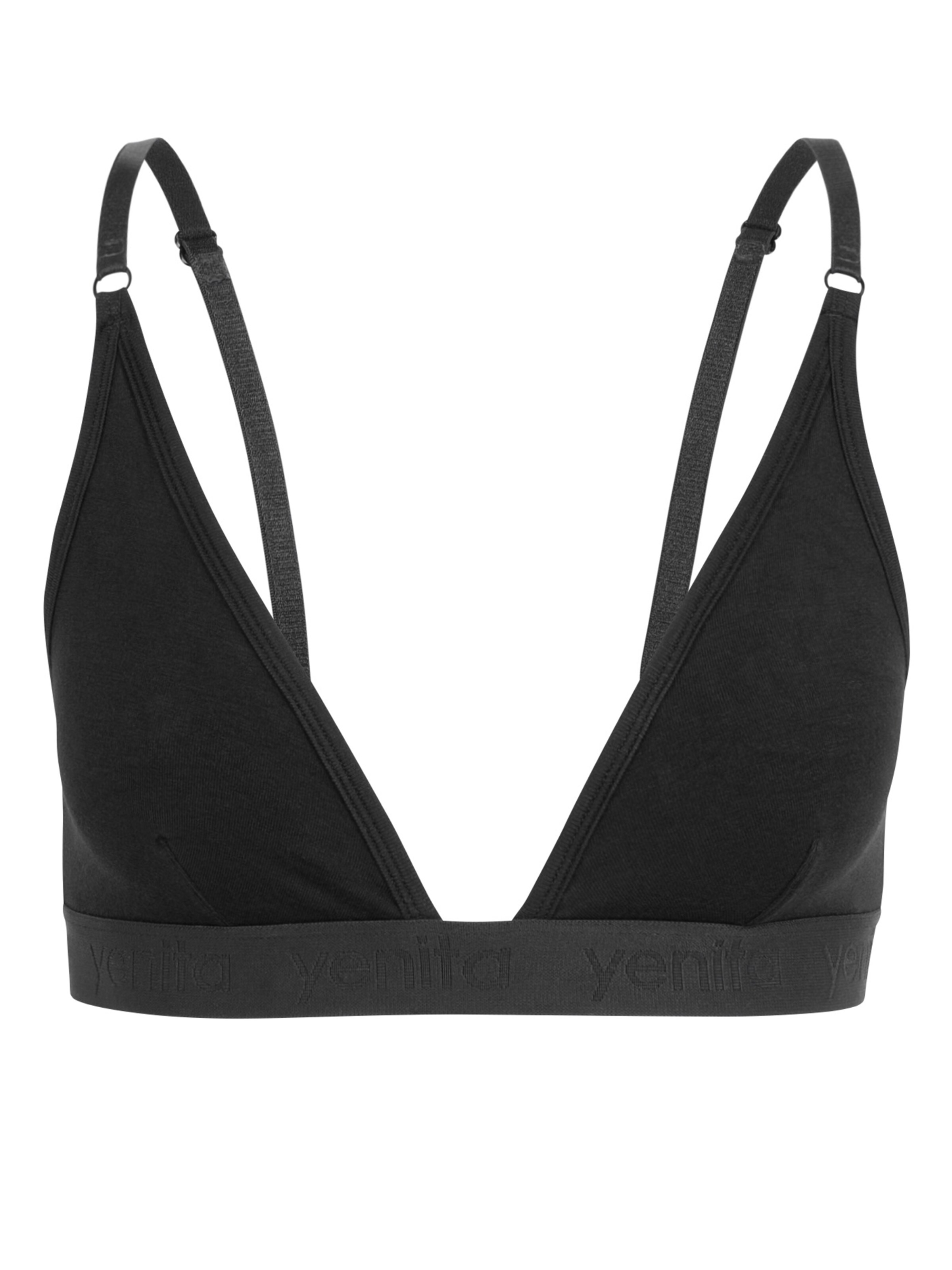 Triangle Soutien-gorge 'Bambus' Yenita en noir : devant