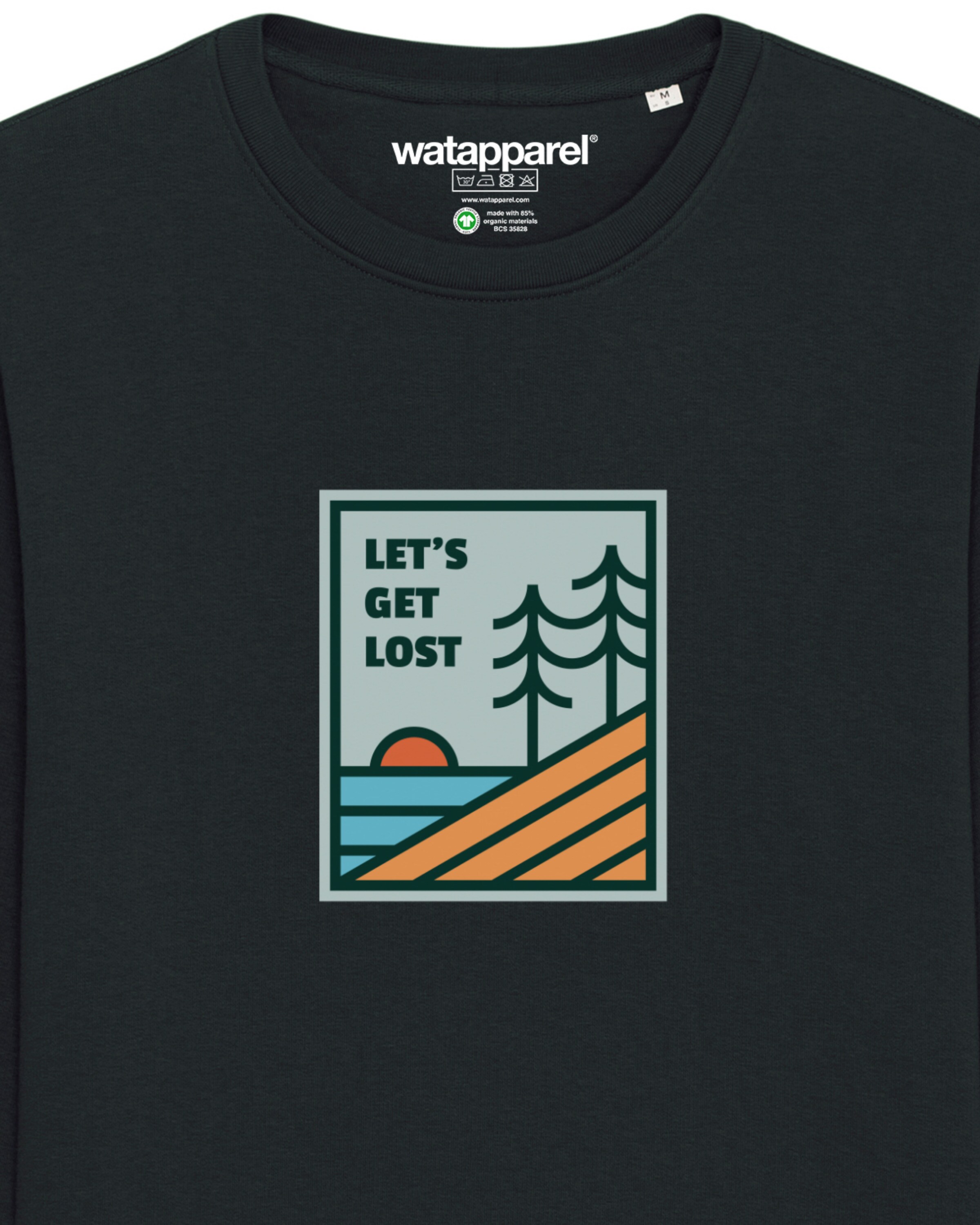 Watapparel Sweatshirt ' Let's Get Lost ' in Schwarz