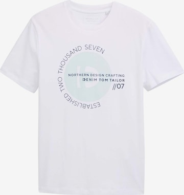 TOM TAILOR DENIM T-Shirt in Weiß: Vorderseite