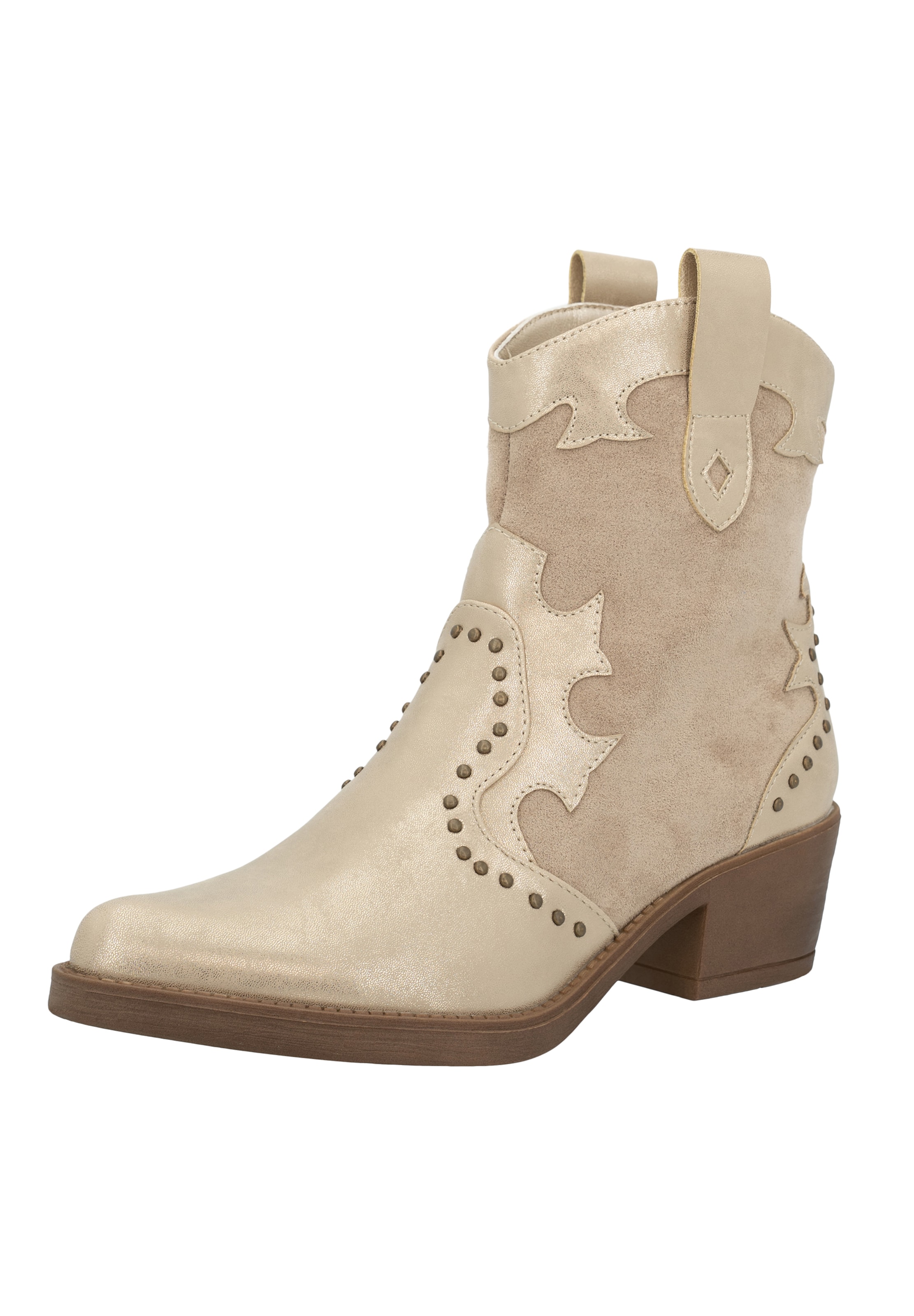Salinyang Cowboylaarzen in Beige: voorkant