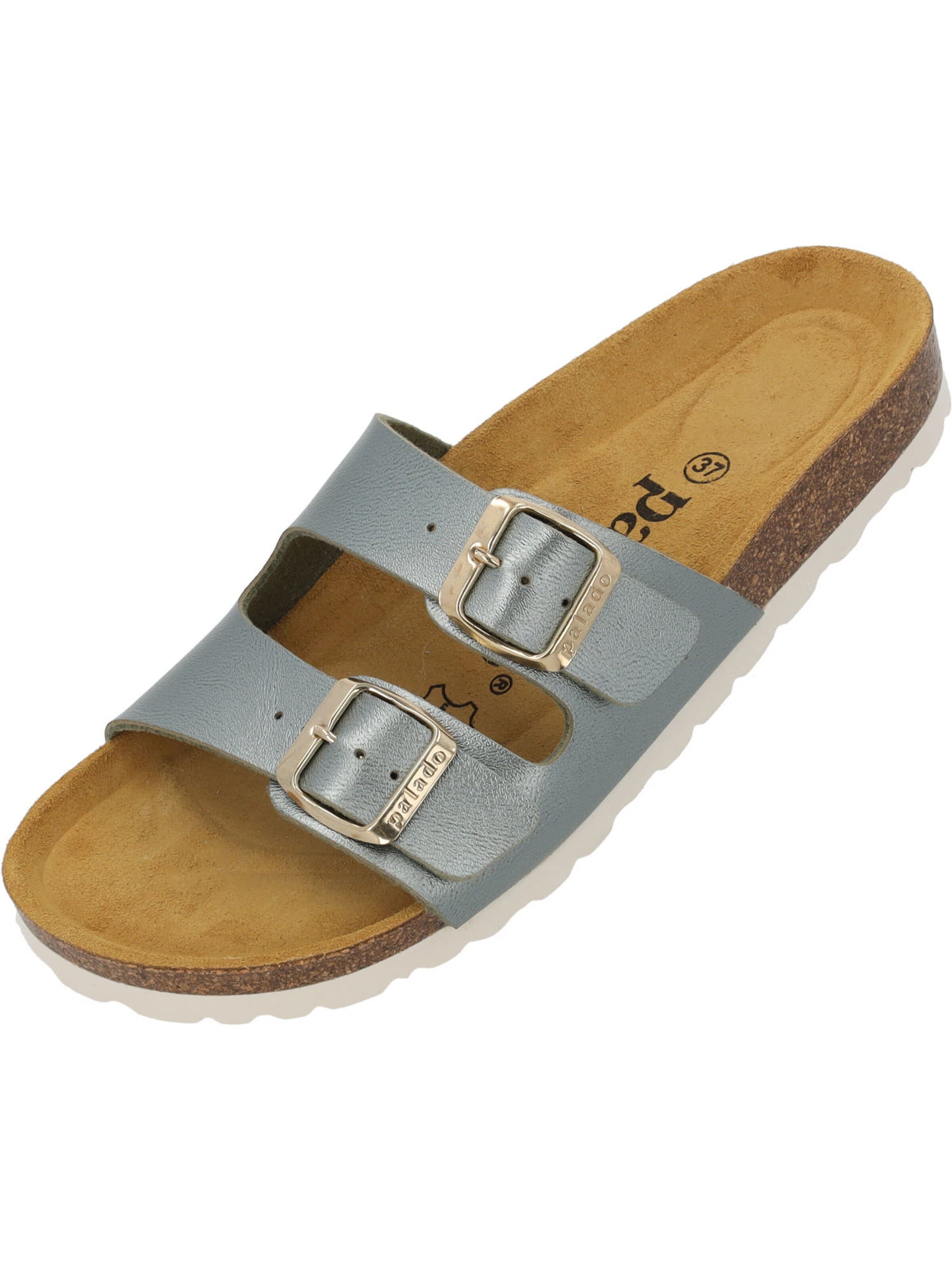 Palado Pantolette 'Palado Milos Metallic'‌‌‌‌‌‌‌‌‌ in Grün: Vorderseite