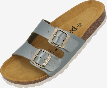 Palado Pantolette 'Palado Milos Metallic' in Grün: Vorderseite