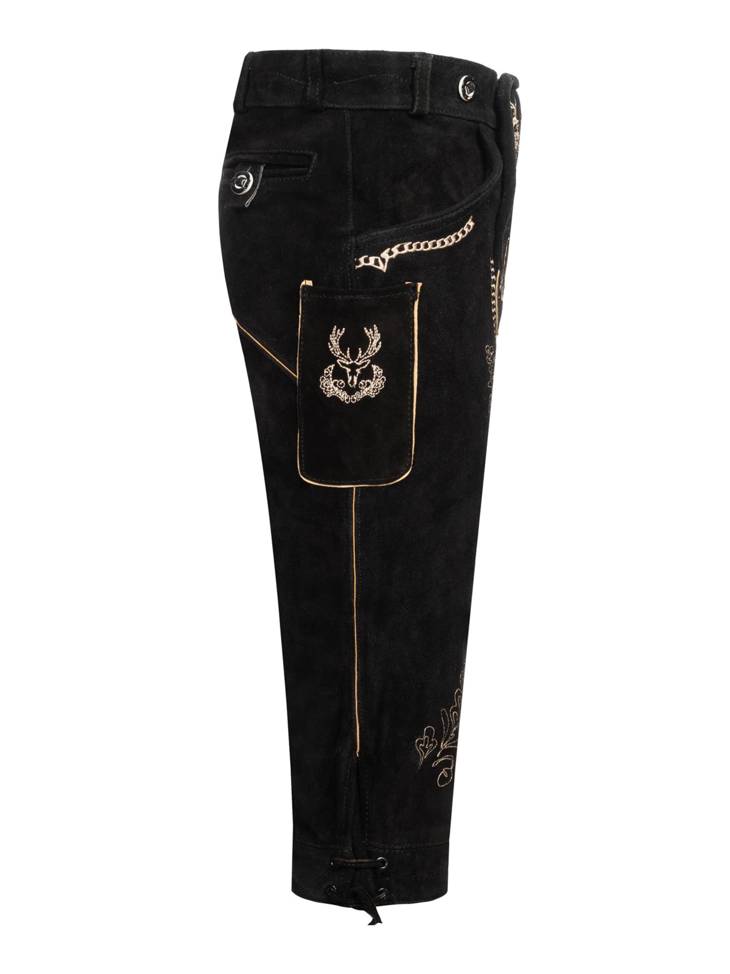 Alessandro Salvarini Regular Trachtenhose in Schwarz