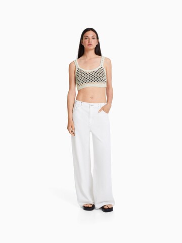 Bershka Gebreide top in Beige