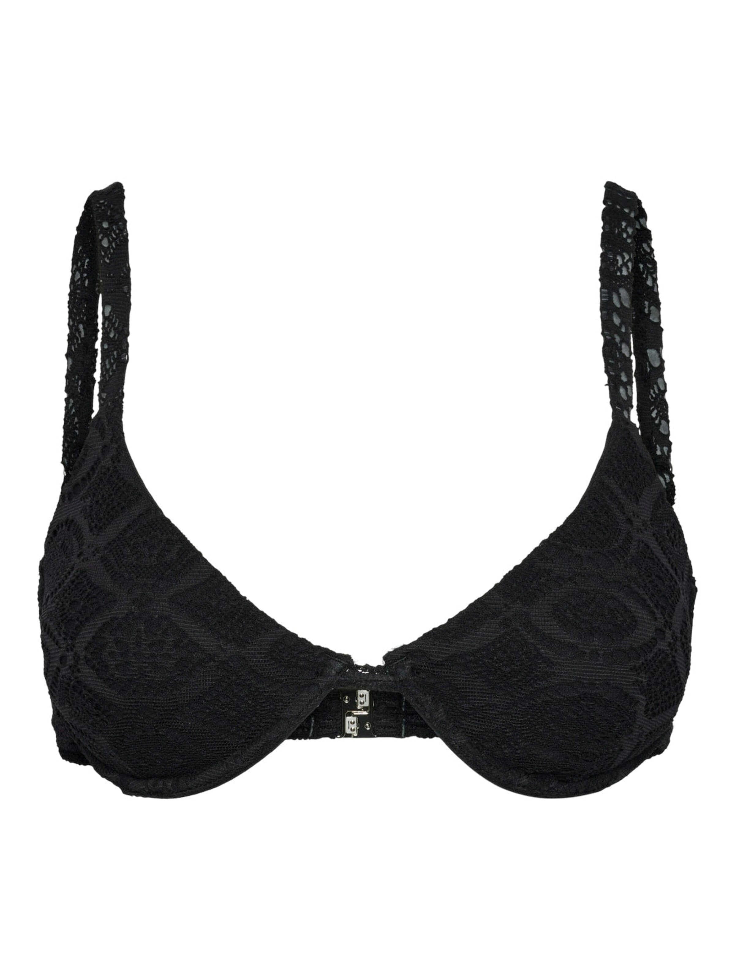 PIECES Balconette Bikinioverdel i sort: forside