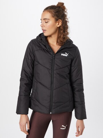 PUMA Athletic Jacket in Black: front