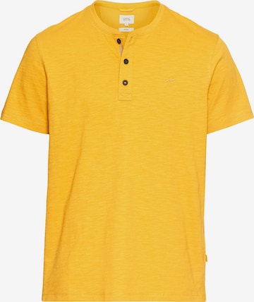 CAMEL ACTIVE Kurzarm Henley aus Organic Cotton in Gelb: Vorderseite