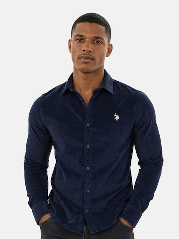U.S. POLO ASSN. Regular Fit Hemd in Blau: Vorderseite