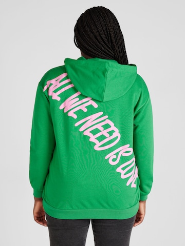 ONLY Carmakoma Zip-Up Hoodie in Green
