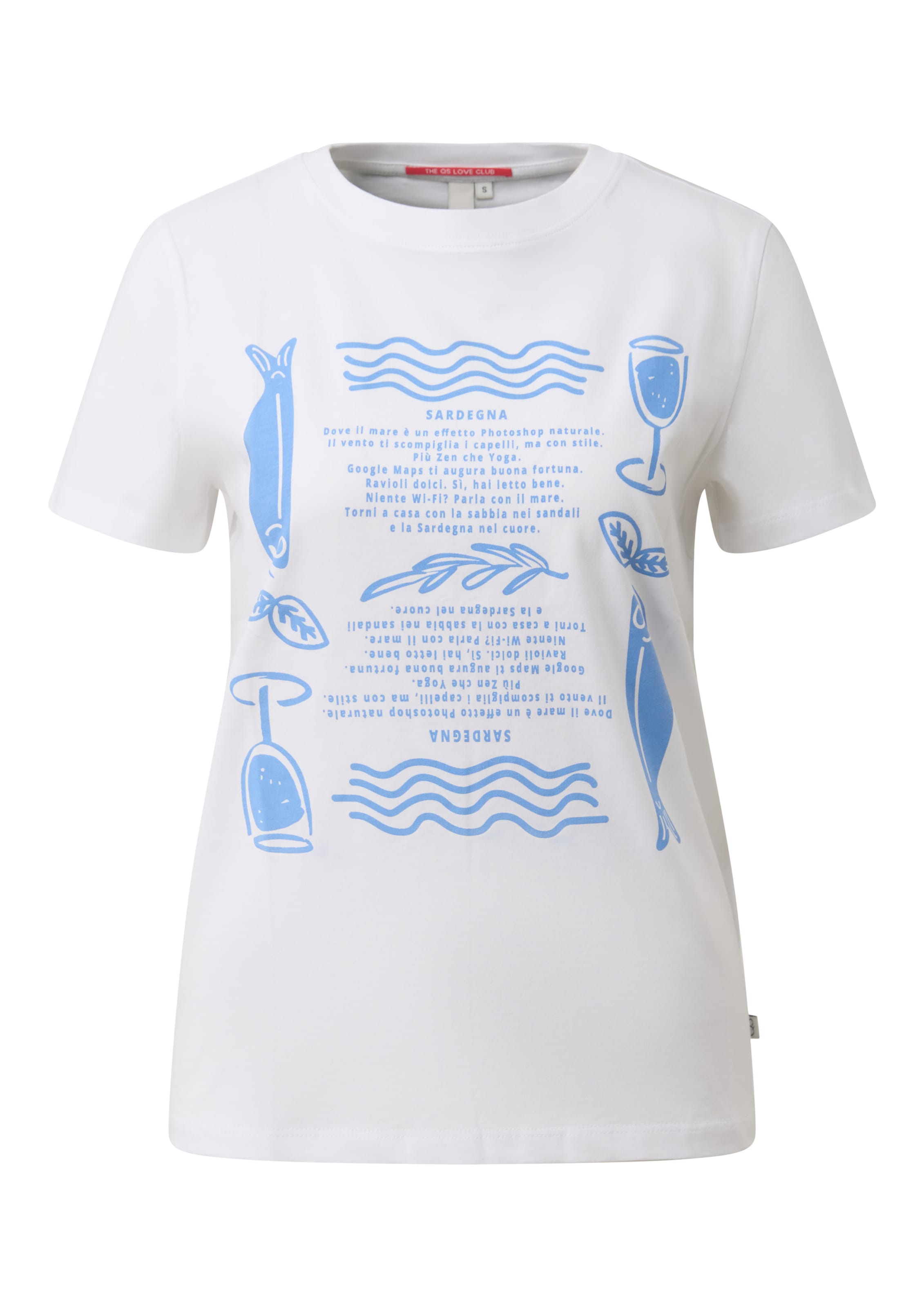 T-shirt QS en blanc : devant