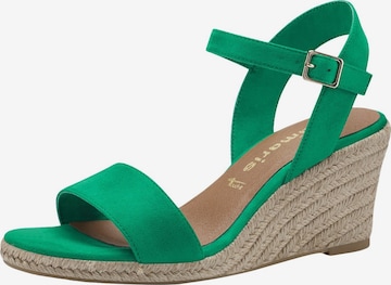 Sandales à lanières Tamaris en vert : devant