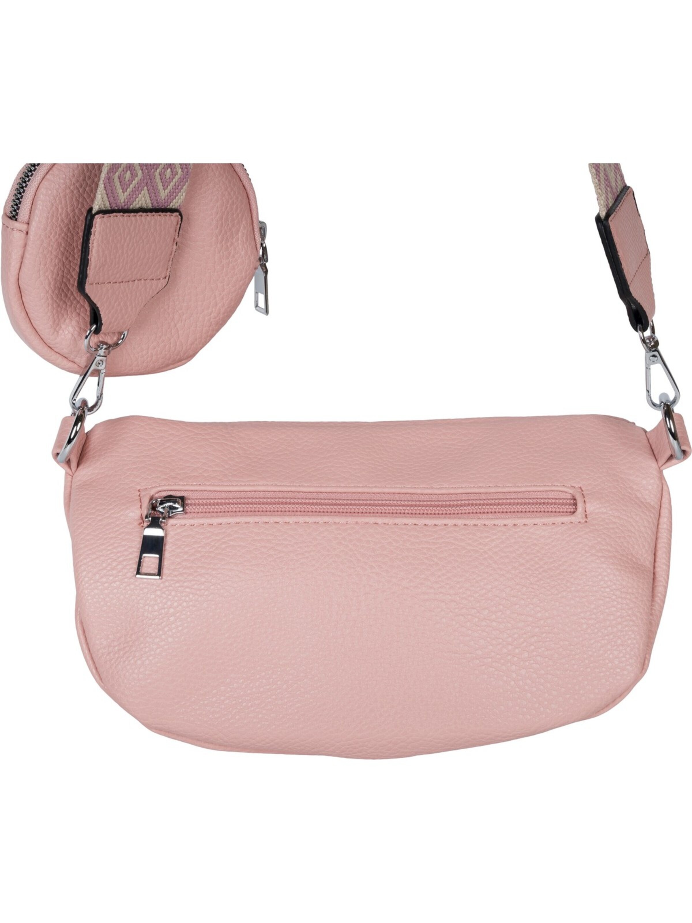 styleBREAKER Crossbody bag '2-Teiliges Set Halbmond Crossbody Bag' in Pink
