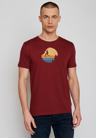 GREENBOMB Shirt 'Nature Cliffhanger' in Rood: voorkant