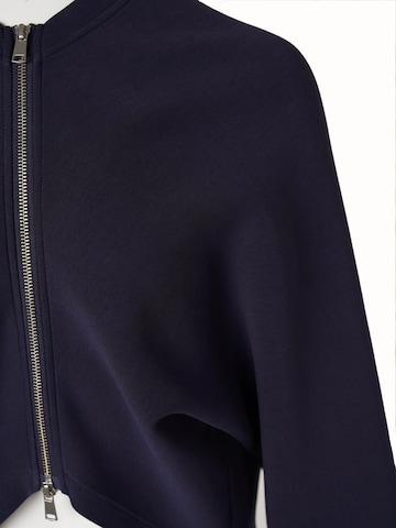 Veste mi-saison 'YOLIGEX Kurze Jacke Marineblau Stehkragen Reißverschluss Cape-Design' yoligex en bleu