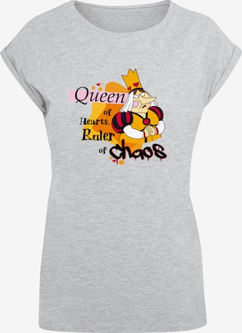 F4NT4STIC Shirt 'Alice im Wunderland Queen Of Hearts' in Grau: Vorderseite