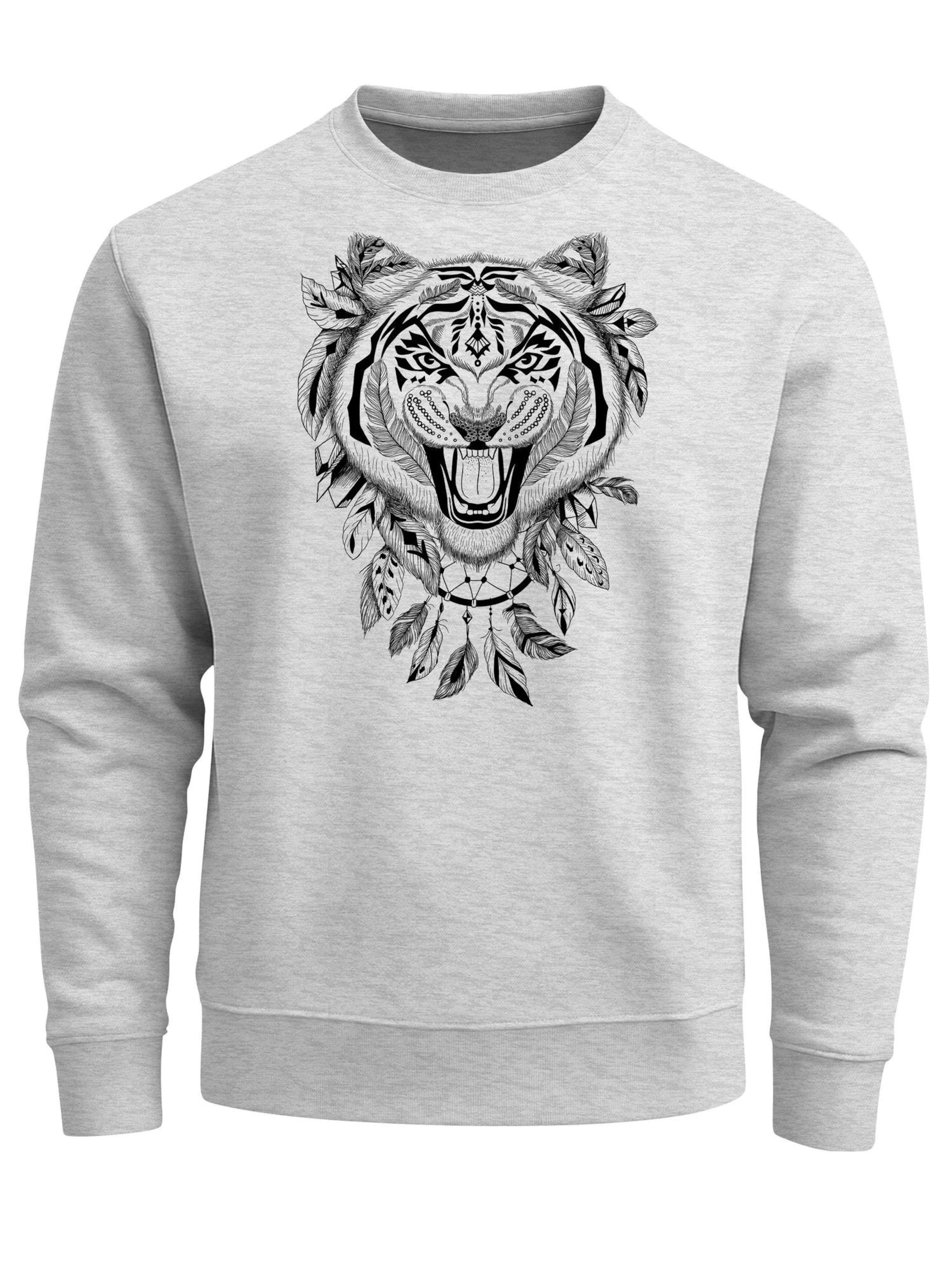 Neverless Sweatshirt 'Tiger'‌ in Grau: Vorderseite