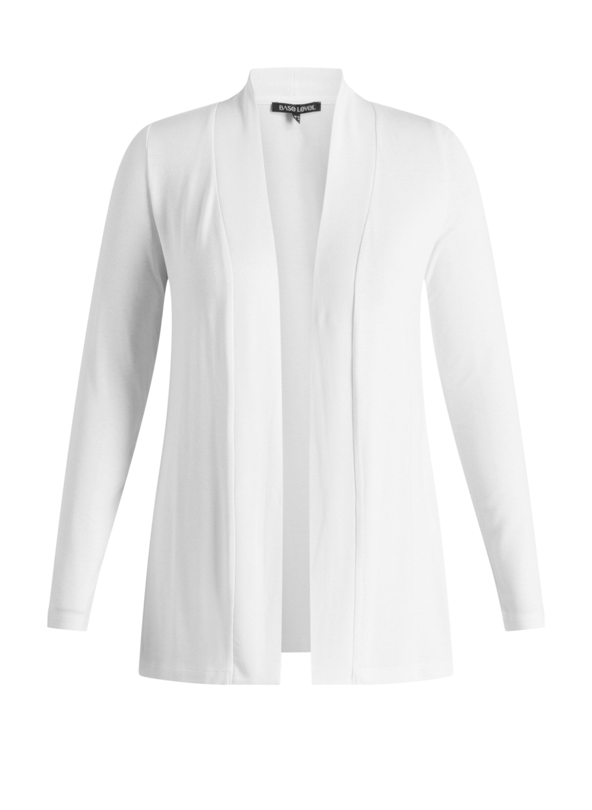 BASE LEVEL Knit Cardigan in White: front