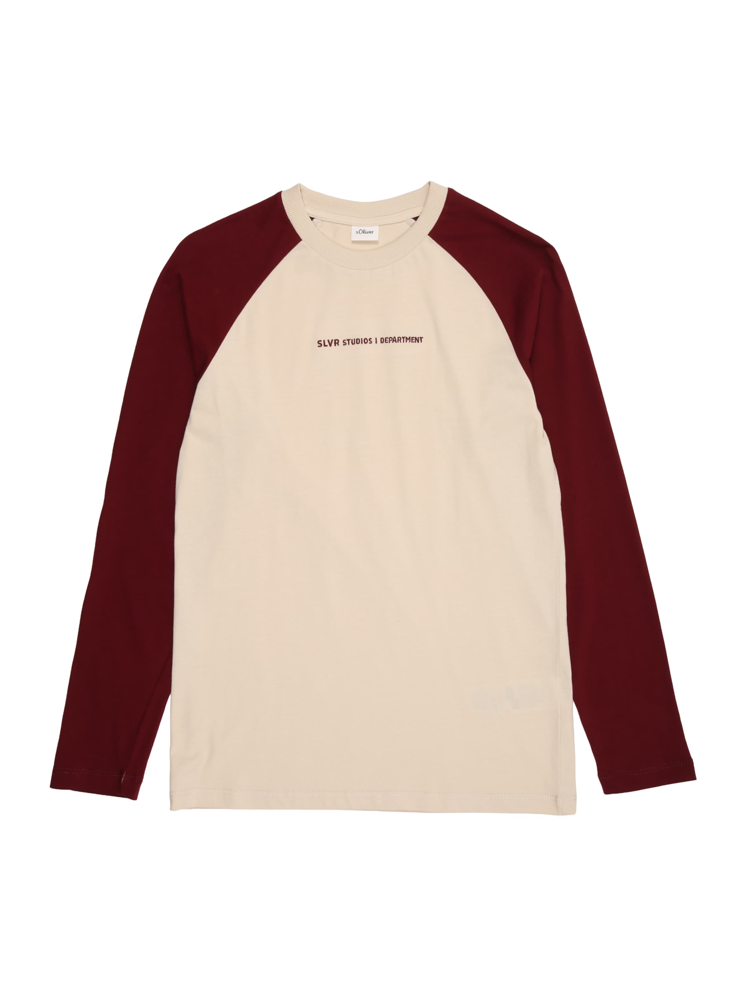 s.Oliver Shirt in de kleur Lichtbeige / Bordeaux, Productweergave