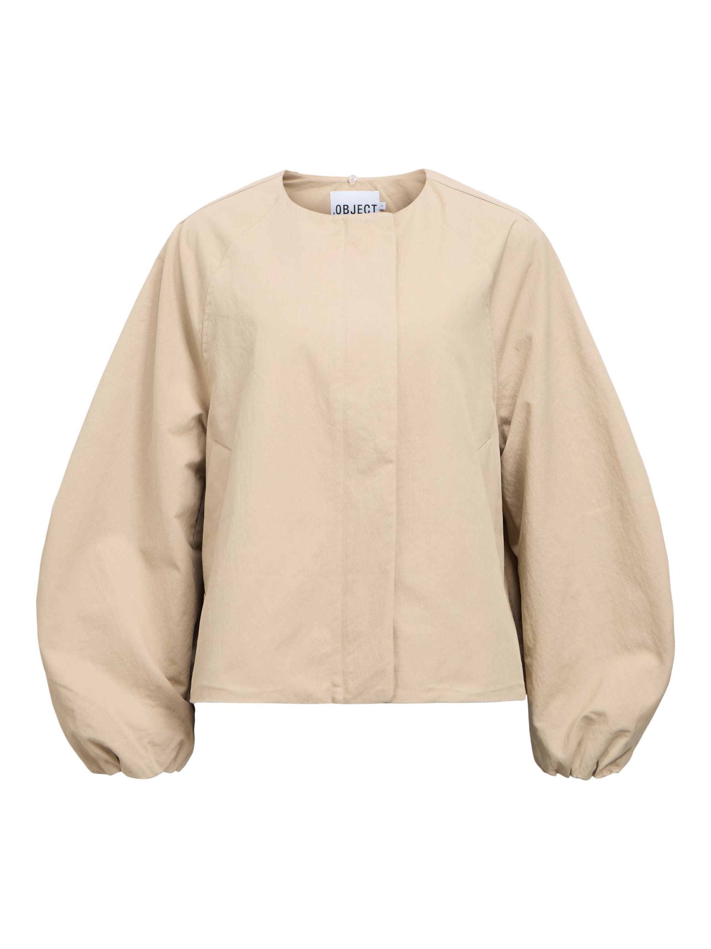 OBJECT - Chaqueta de entretiempo en beige: frente