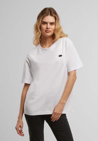 T-shirt 'Love In The Air' Miss Tee en blanc : devant