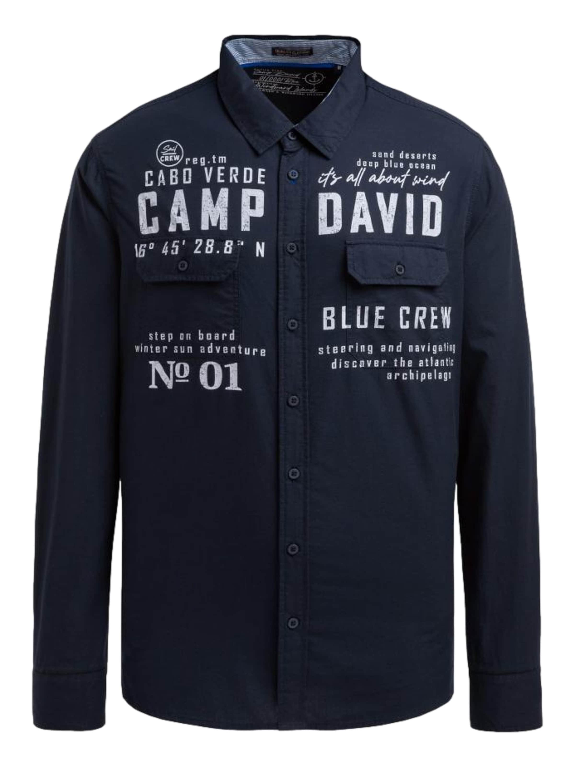 CAMP DAVID Regular fit Πουκάμισο σε μπλε: μπροστά